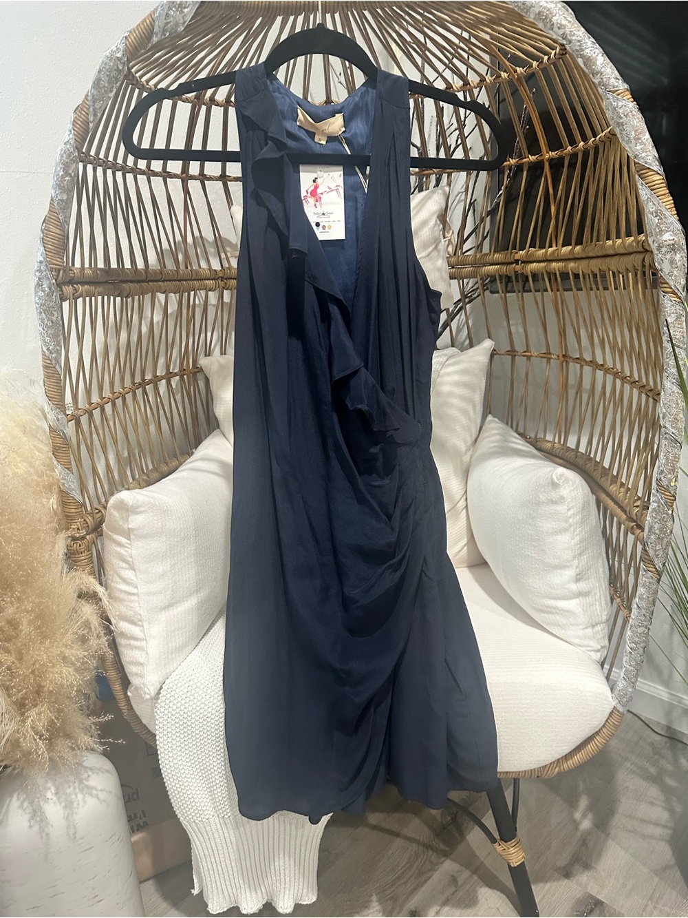 ✨ NWT Lost April Silk Ruffle Wrap Dress ✨